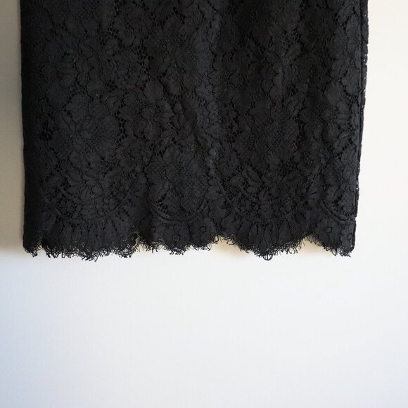 Banana Republic Women's Sz 8 Black Lace 1/4 Length Sleeve Crewneck Midi Dress‎ - Picture 10 of 14